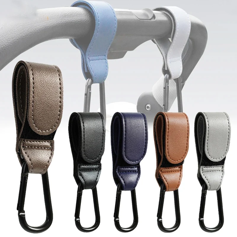 Travel Accessories Baby - ベビーカーフック ファッションPUレザー製 調節可能なベビーカーフック カートオーガナイザー おむつバッグハンガー 子供用