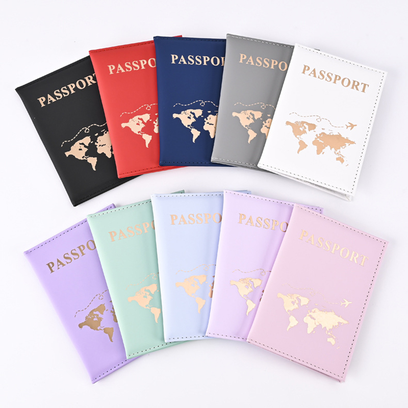 Travel Accessories Wallet - ファッションパスポート保護カバー世界柄旅行パスポートホルダー財布ギフトPUレザーカードケースカバーユニセックス収納袋