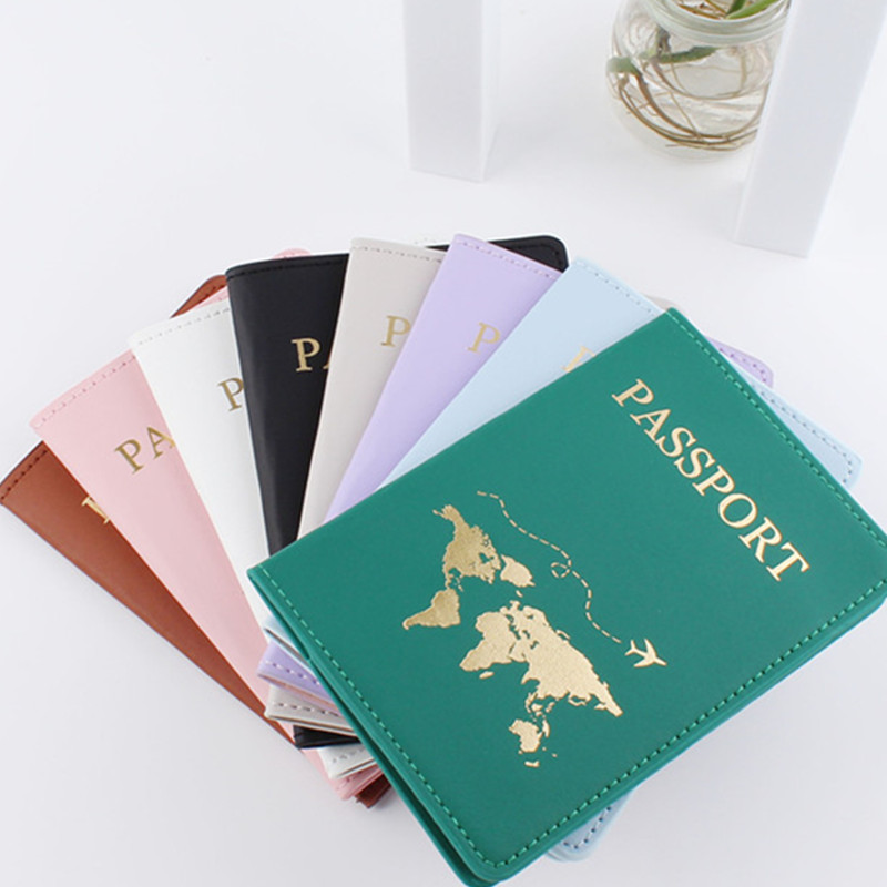Travel Accessories Wallet - 1 個 Pu レザーマップパスポートカバーケースカードホルダーファッション財布軽量トラベルアクセサリー女性や男性のためのフライト