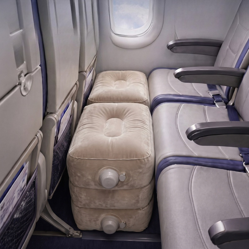 Travel Accessories Long Flight - 長距離フライト用インフレータブルフットレスト ポータブル機内用スツール 旅行必需品 インフレータブルシート ロードトリップ快適アクセサリー
