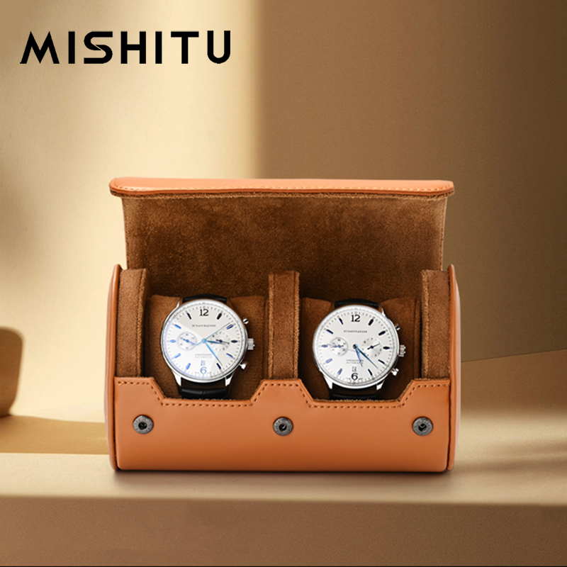 Travel Accessories Organizer Bag - MISHITU 1/2/3 スロット時計収納ロールトラベルバッグポータブルヴィンテージレザー時計ディスプレイボックス収納袋時計オーガナイザー男性ギフト