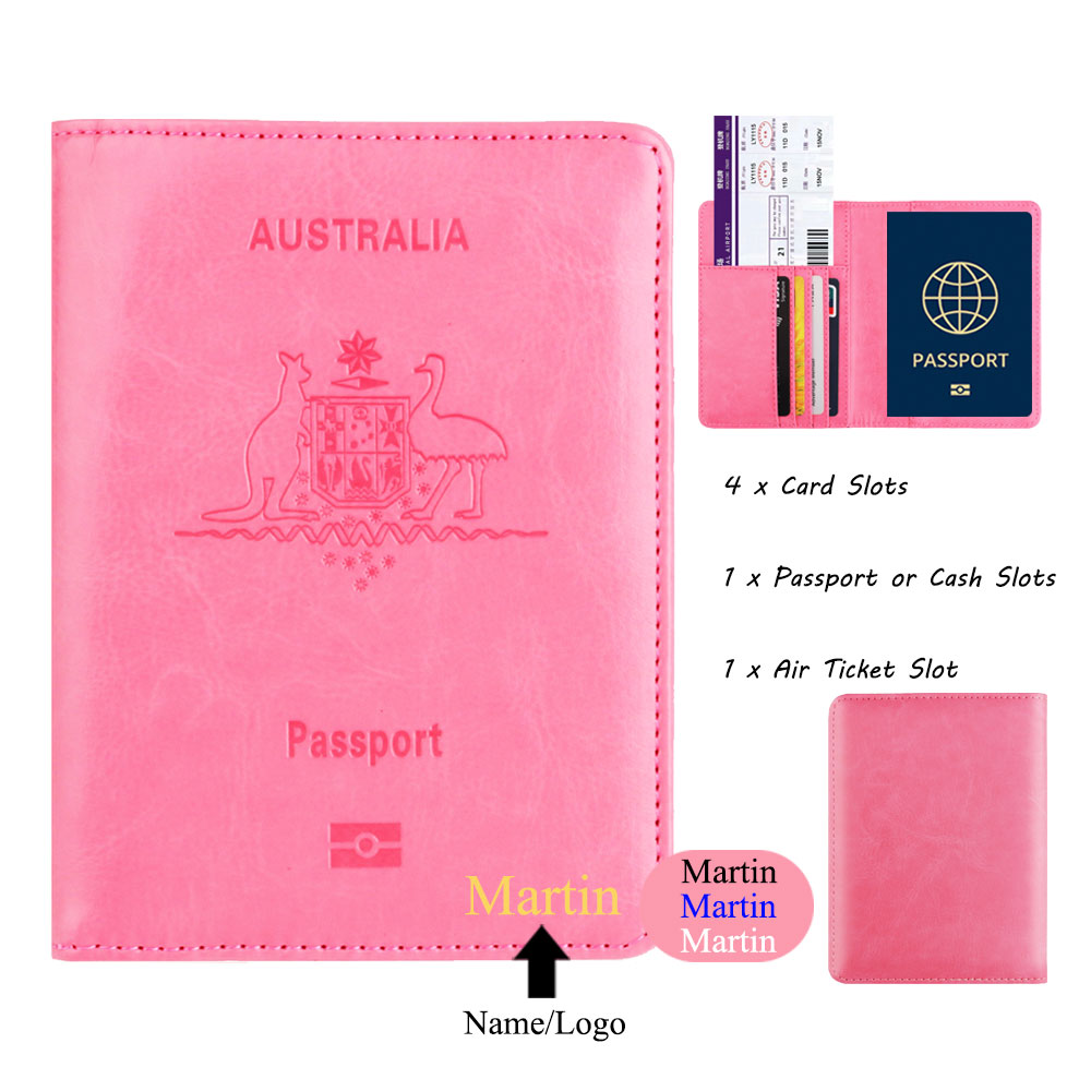 Travel Accessories Wallet - 旅行アクセサリー用のカスタマイズされた名前のパスポートカバー,旅行用のPUレザーウォレット