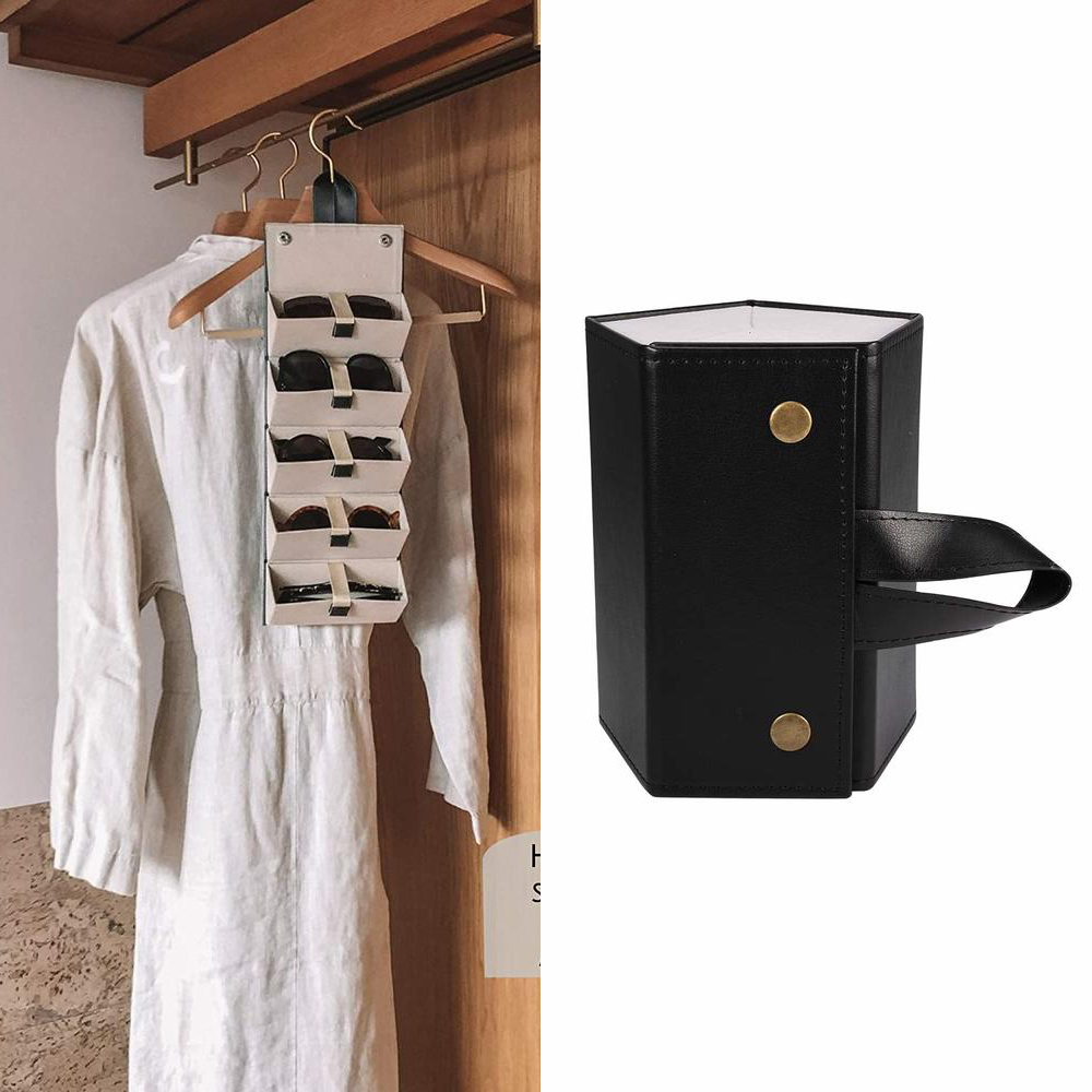 Travel Accessories Ideas - メガネ収納 眼鏡ホルダー トラベルケース PU素材 サングラスオーガナイザー 日常使用用