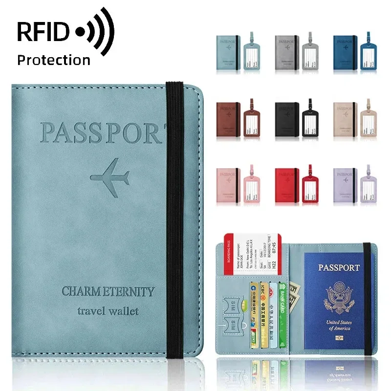 男性と女性のためのpuレザートラベルパスポートホルダー、カバ - Travel Accessories Long Flight のレビューと価格