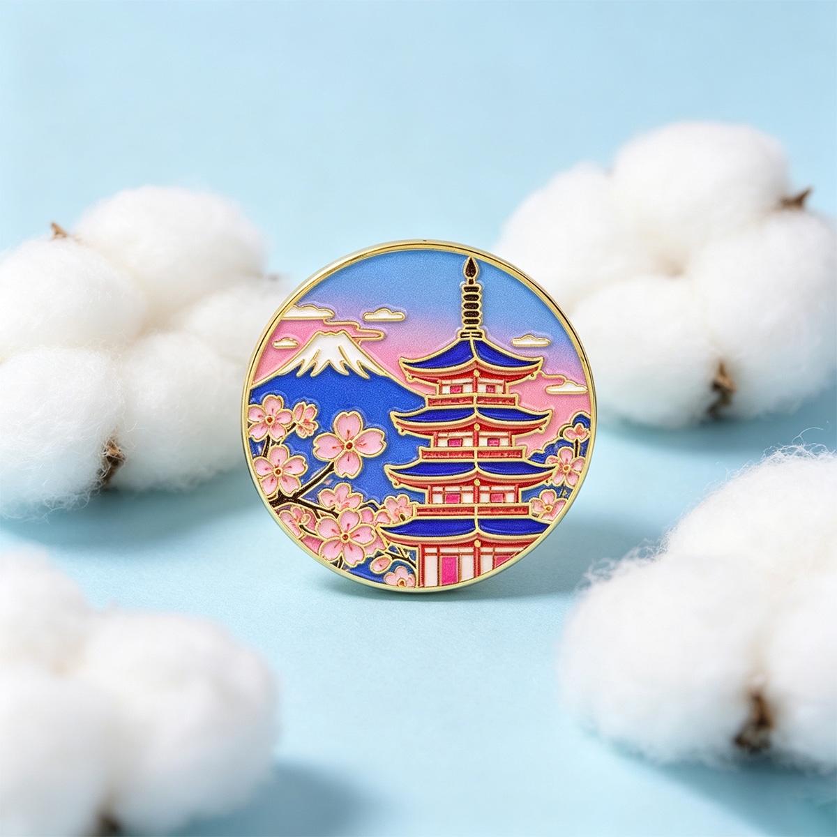 日本の桜のエナメルピン、ヴィンテージ風ラペルブローチ、美しい - Travel Accessories Jewelry のレビューと価格