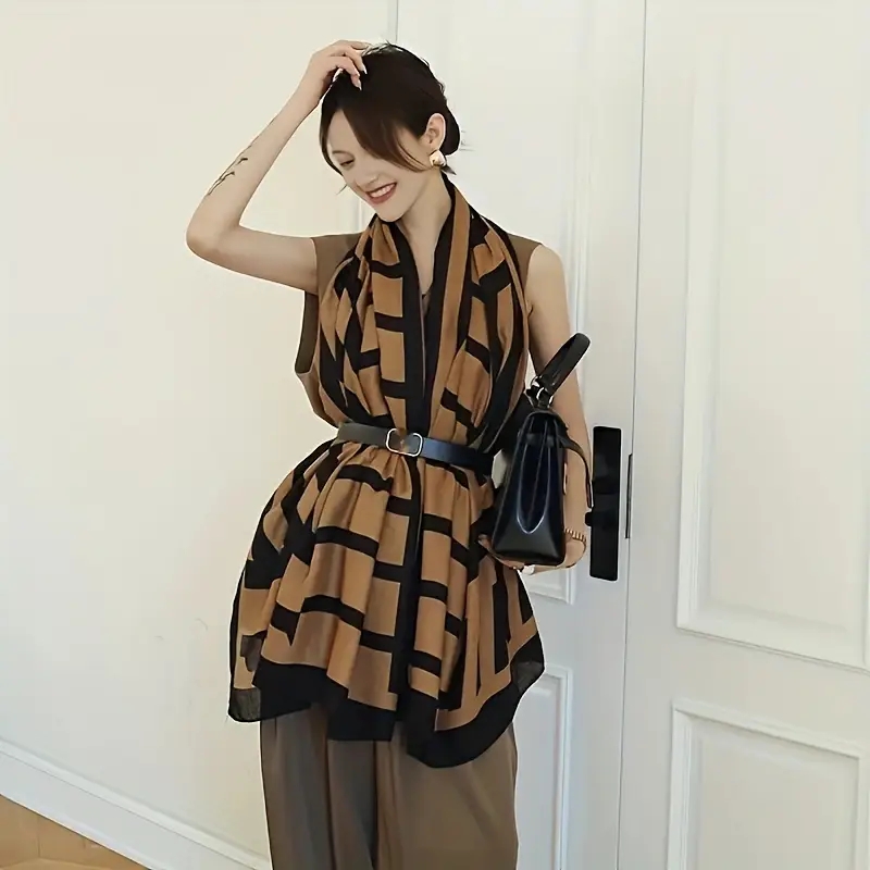 ファッションコットンリネン軽量ラップ女性超ソフト通気性ショー - Travel Accessories Aesthetic のレビューと価格