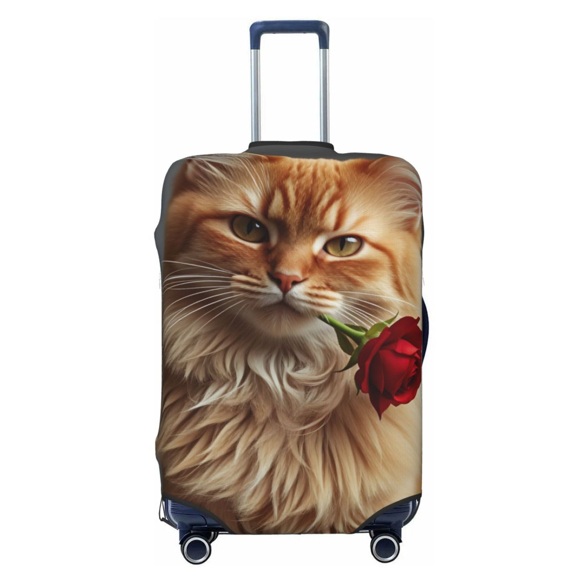 かわいいエレガントな長髪の猫とバラのスーツケースカバー旅行保 - Travel Accessories Long Flight のレビューと価格