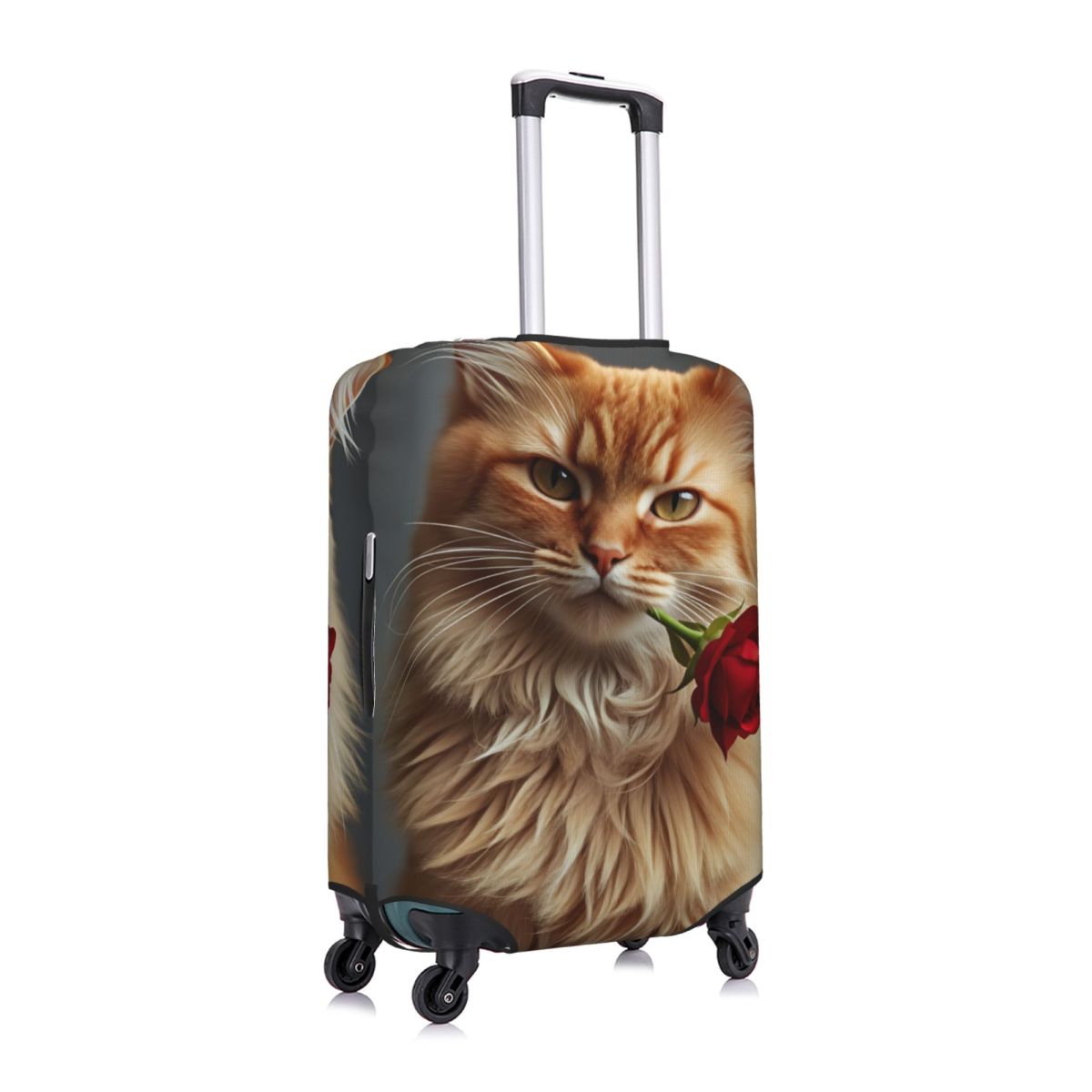 かわいいエレガントな長髪の猫とバラのスーツケースカバー旅行保 - Travel Accessories Long Flight のレビューと価格