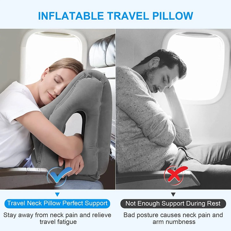 ネックと頭を支える折りたたみ式インフレータブルトラベルピロー - Travel Accessories Long Flight のレビューと価格