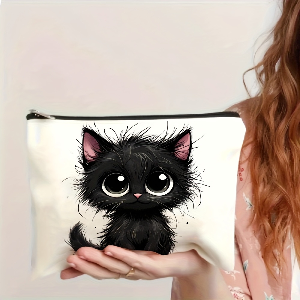 かわいい猫のプリントが施された化粧品バッグ - 多機能ジッパ - Travel Accessories Jewelry のレビューと価格