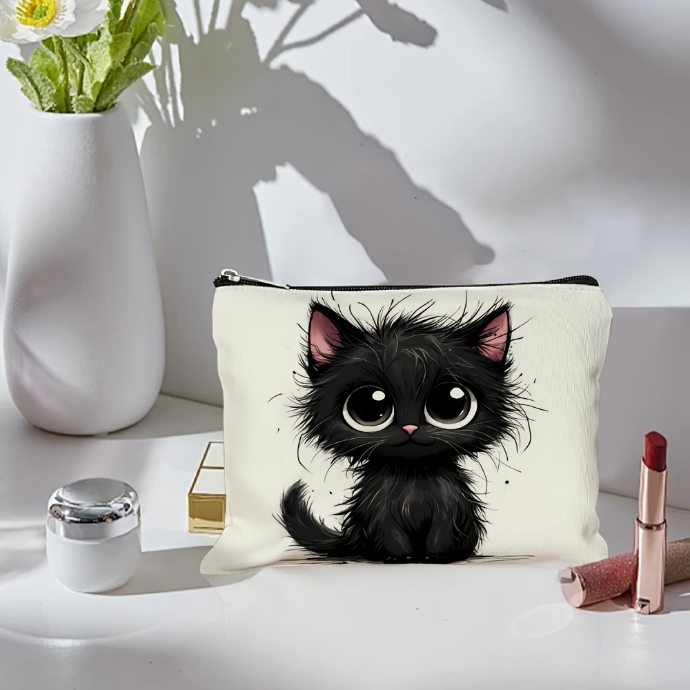 かわいい猫のプリントが施された化粧品バッグ - 多機能ジッパ - Travel Accessories Jewelry のレビューと価格