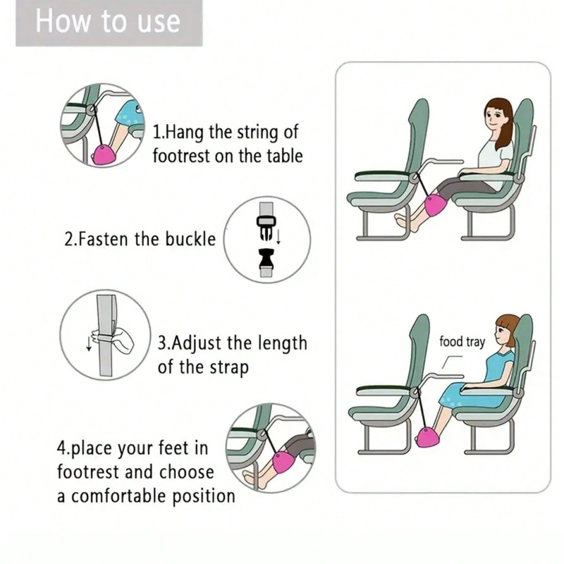 ポータブル調節可能なフットレストハンモック飛行機旅行長距離飛 - Travel Accessories Long Flight のレビューと価格