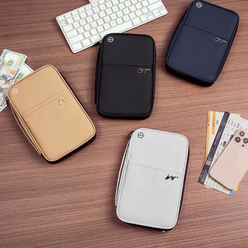 ユニセックスポリエステルカードケース,大容量,ジッパー,RF - Travel Accessories Organizer Bag のレビューと価格