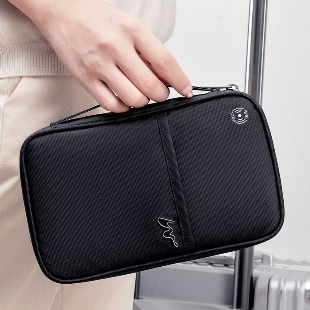 ユニセックスポリエステルカードケース,大容量,ジッパー,RF - Travel Accessories Organizer Bag のレビューと価格