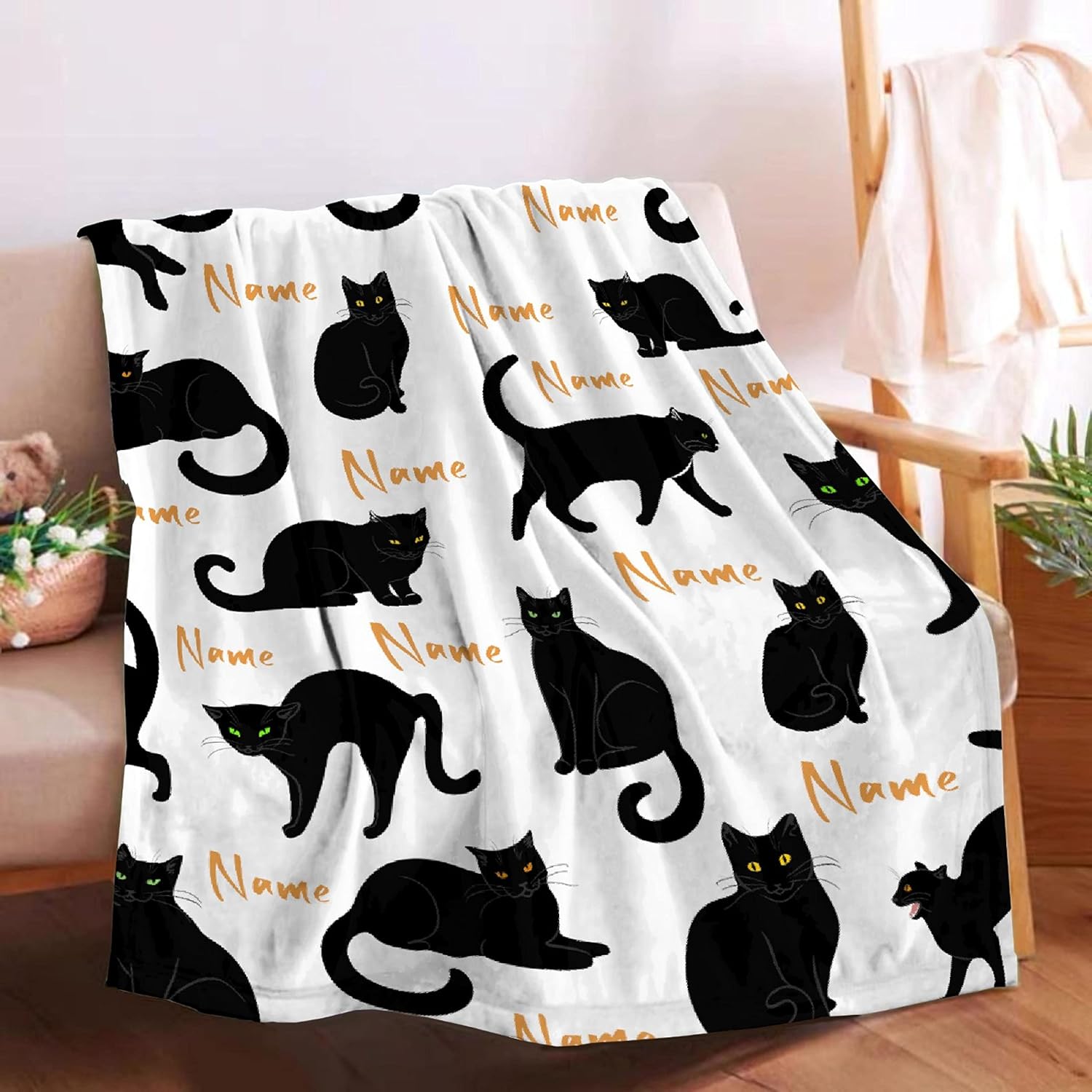 可愛い猫柄のスローブランケット、プラッシュフリースソファブラ - Travel Accessories Ideas のレビューと価格