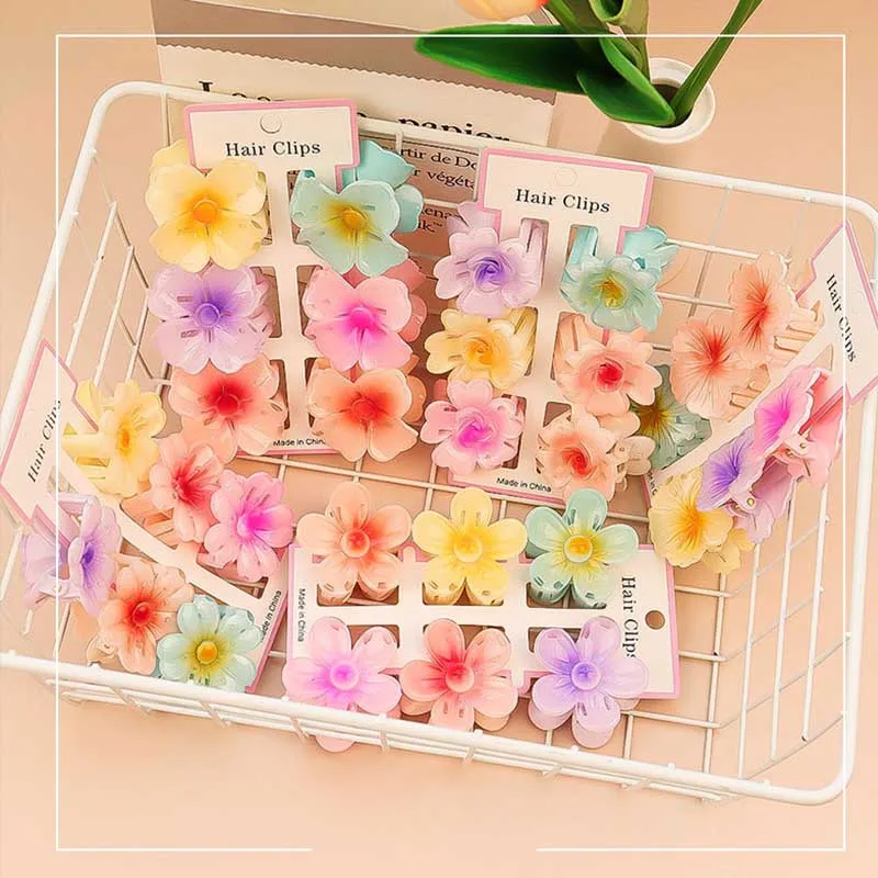 6 個ファッションカラフルな透明な花小さな髪爪クリップクラン - Travel Accessories Aesthetic のレビューと価格