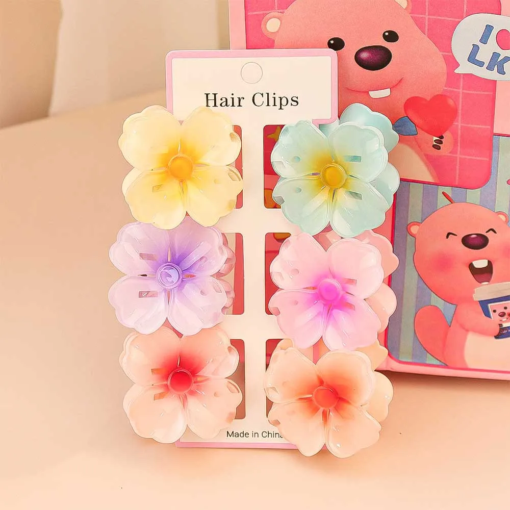 6 個ファッションカラフルな透明な花小さな髪爪クリップクラン - Travel Accessories Aesthetic のレビューと価格