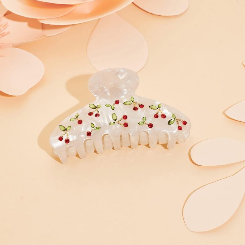 1個のチェリーヘアクリップ、ラインストーン、甘い気質、レトロ - Travel Accessories Aesthetic のレビューと価格
