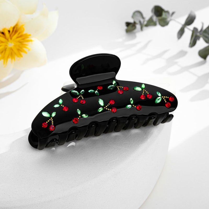 1個のチェリーヘアクリップ、ラインストーン、甘い気質、レトロ - Travel Accessories Aesthetic のレビューと価格