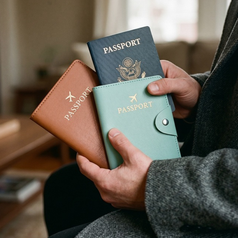 ファッション性の高いビジネス用PUレザー製パスポートケース。 - Travel Accessories Wallet のレビューと価格