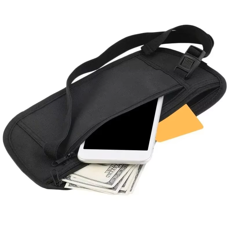 目立たない旅行用ウエストバッグ。ナイロン製でスリム、隠しポケ - Travel Accessories Wallet のレビューと価格