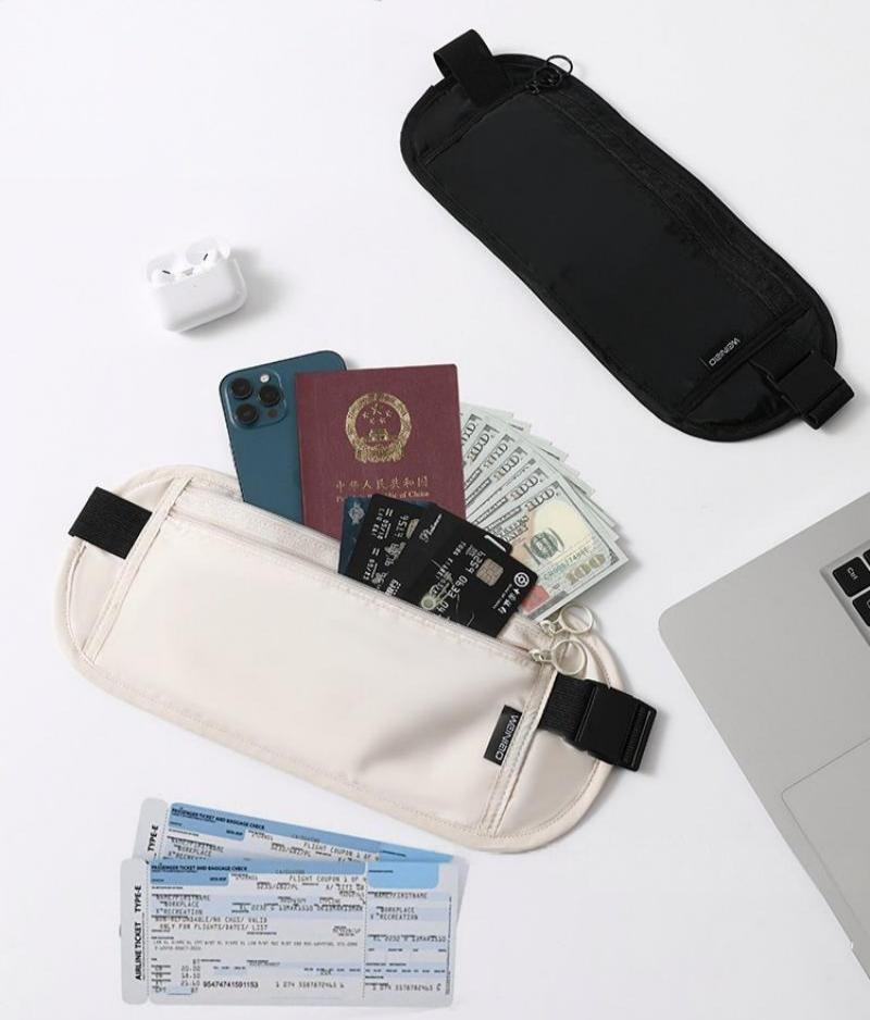 目立たない旅行用ウエストバッグ。ナイロン製でスリム、隠しポケ - Travel Accessories Wallet のレビューと価格