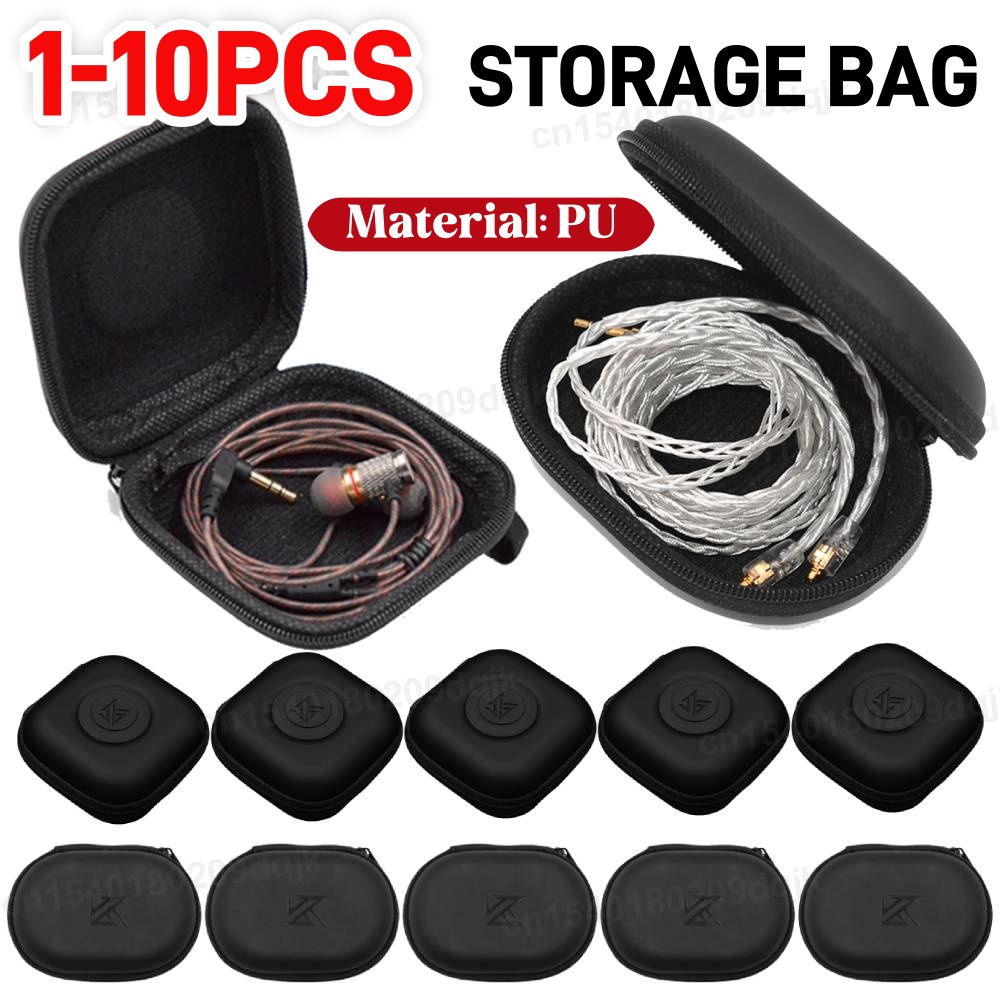 1-10 個 KZ イヤホンケース PU レザー楕円形ヘッド - Travel Accessories Organizer Bag のレビューと価格
