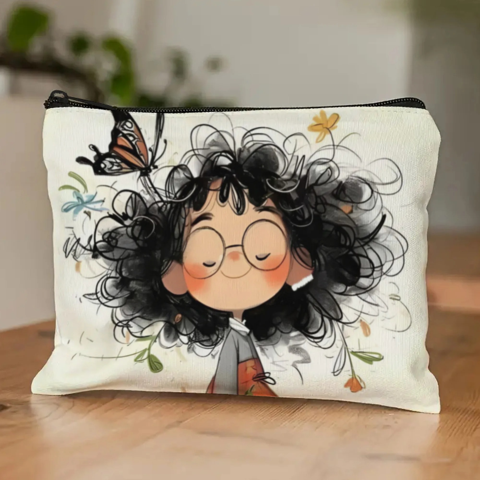 漫画の女の子の化粧バッグジッパー付きトイレタリーバッグ女性オ - Travel Accessories Organizer Bag のレビューと価格