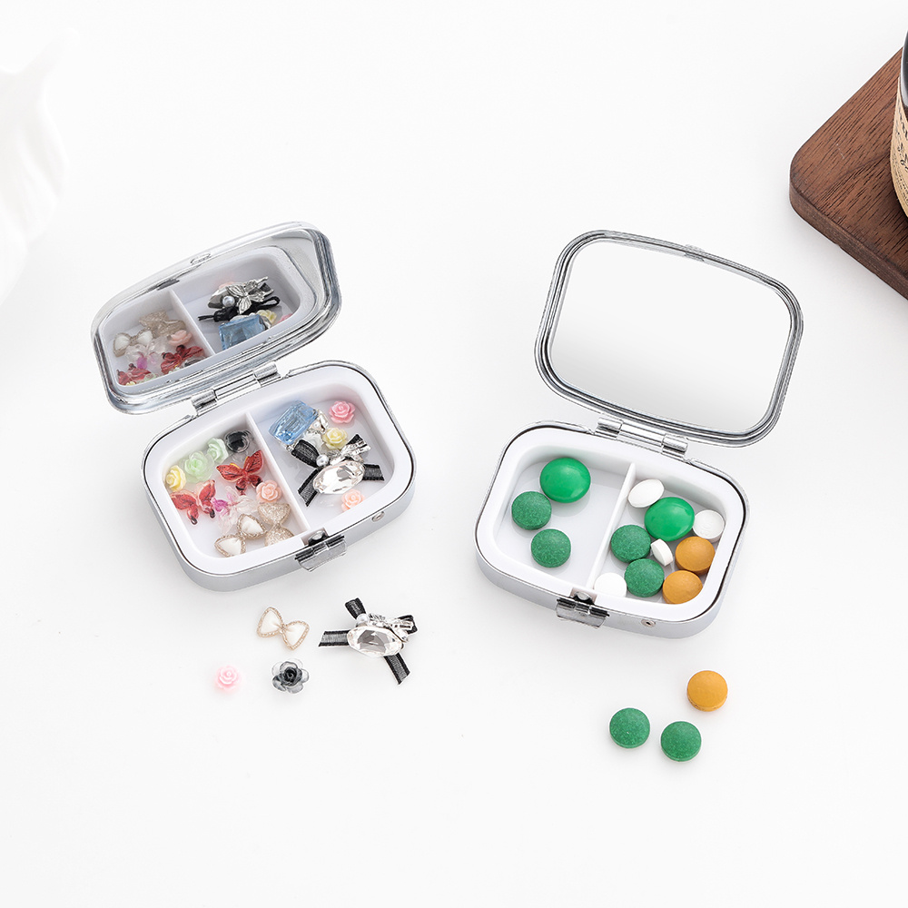 1個入り、ユニークなデザインの個人用薬箱、2区画ポータブルス - Travel Accessories Ideas のレビューと価格