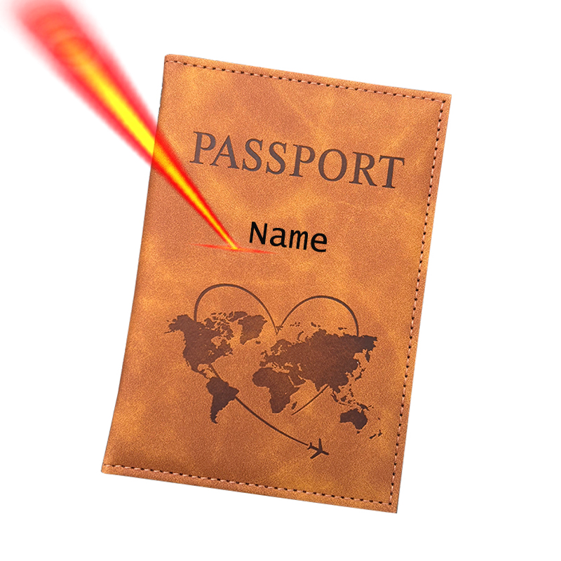 パーソナライズされた名前パスポートホルダー旅行財布刻印レザー - Travel Accessories Wallet のレビューと価格