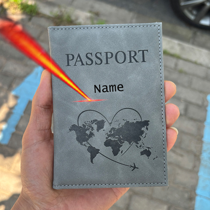 パーソナライズされた名前パスポートホルダー旅行財布刻印レザー - Travel Accessories Wallet のレビューと価格