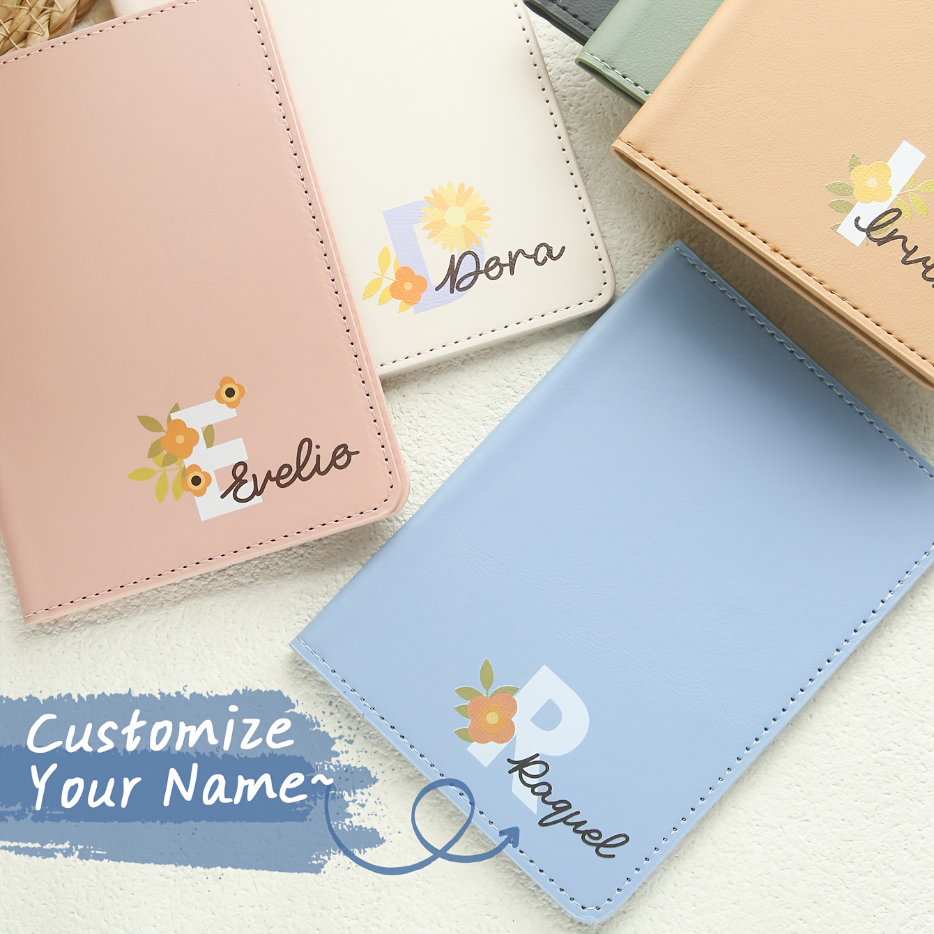 花柄のイニシャルがデザインされた、あなただけのオリジナルパス - Travel Accessories As Gifts のレビューと価格