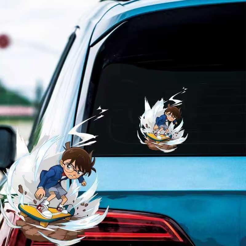 名探偵コナン漫画スケートボードステッカー、防水デカール、車、 - Luggage Cover Protector のレビューと価格