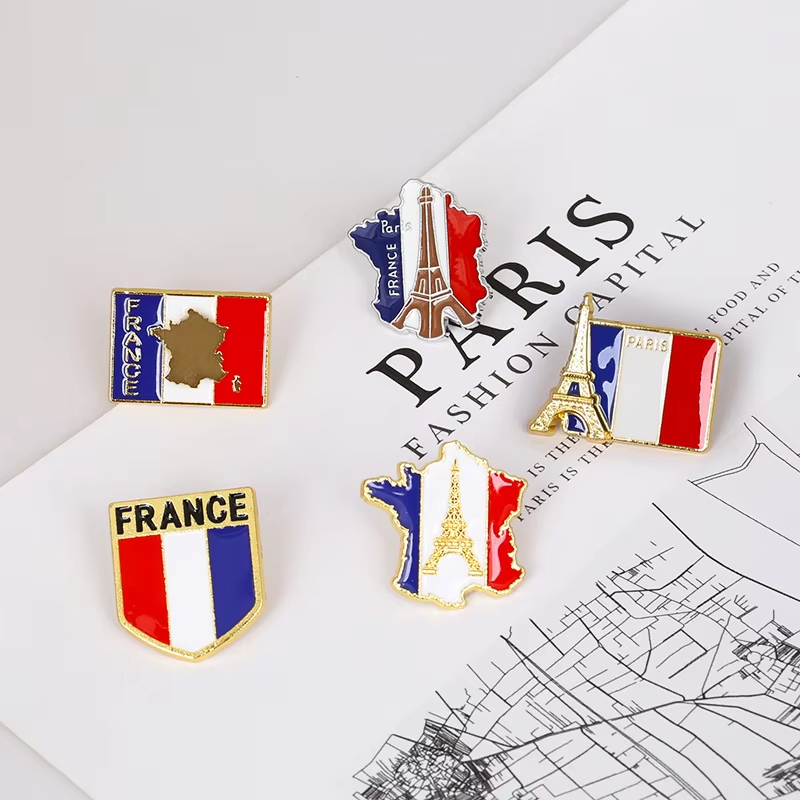 フランス国旗エナメルピン エッフェル塔 パリ地図ブローチ か - Travel Accessories Jewelry のレビューと価格