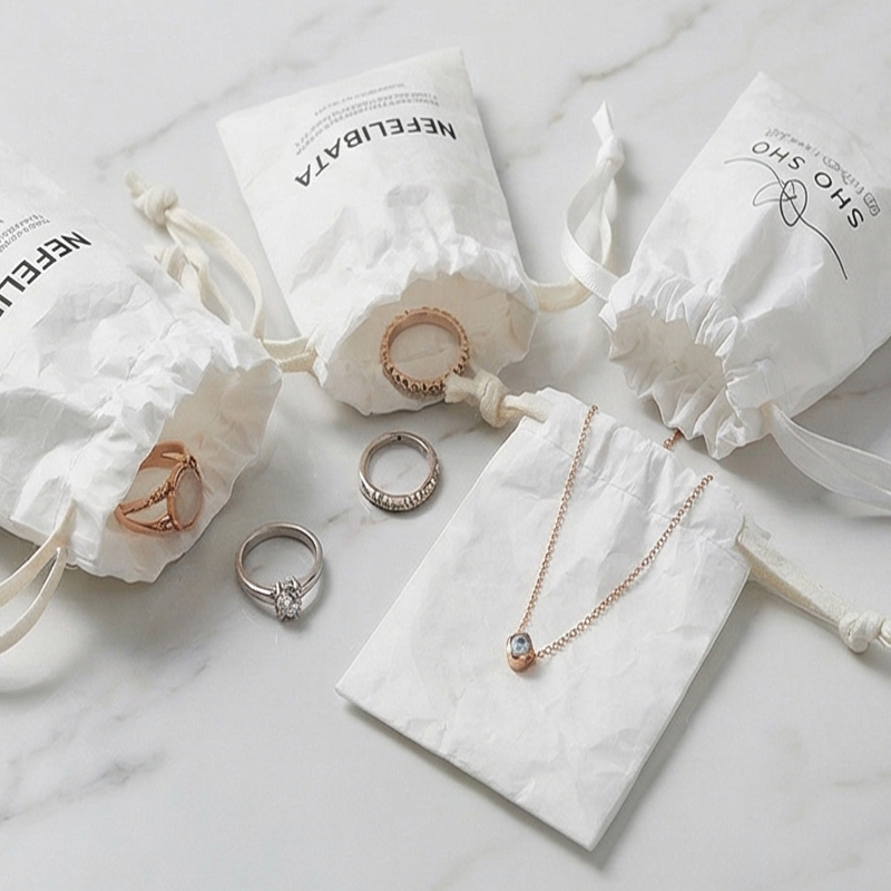 香水タイベック紙巾着袋防水ジュエリーポーチ再利用可能なギフト - Travel Accessories Jewelry のレビューと価格