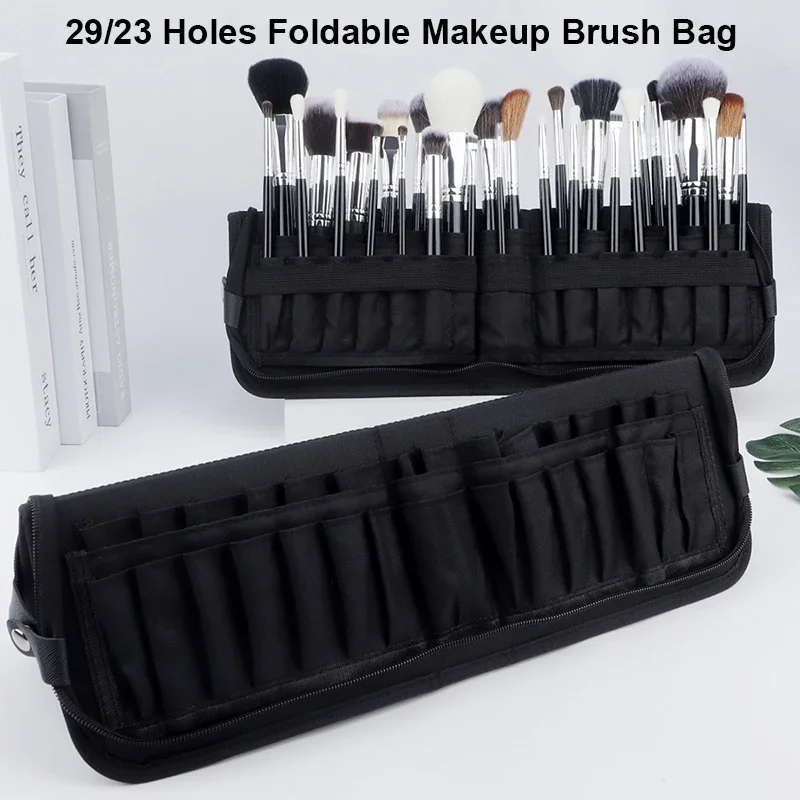 29/23 穴折りたたみ化粧ブラシバッグ女性化粧ブラシツール - Travel Accessories Organizer Bag のレビューと価格