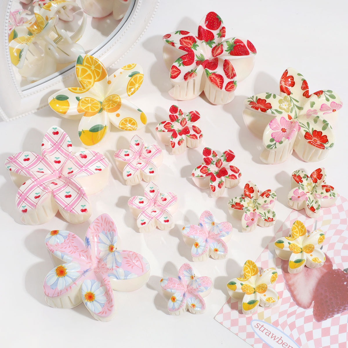 3 個かわいいファッションカラフルなフルーツフラワープリント - Travel Accessories Aesthetic のレビューと価格